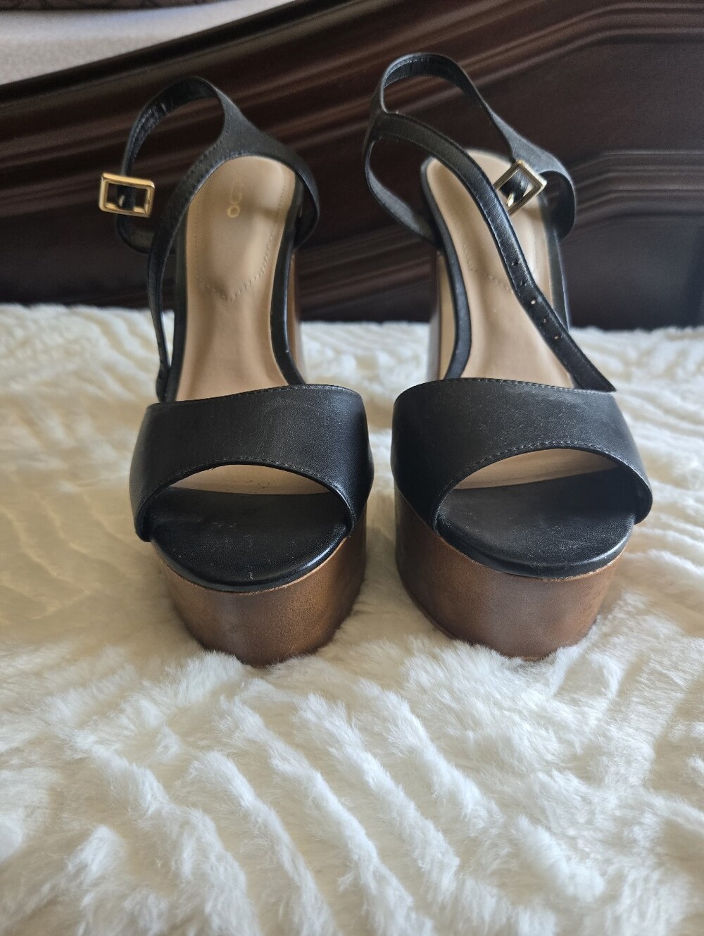 Aldo Black Platform Sandals